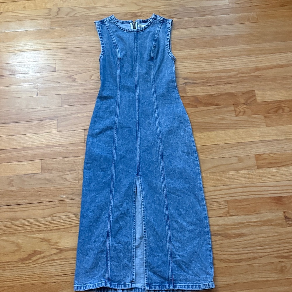 Abercrombie & Fitch Denim Midi Dress XS D01 - Picture 2 of 5